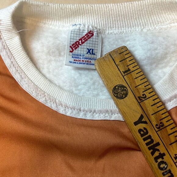 Vintage‎ Jerzees Crewneck Sweatshirt Mens Large Repurposed 80s Tang Trio Read my - Picture 5 of 6
